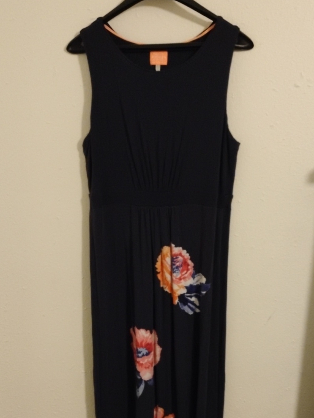 Joules Navy Maxi Dress with Floral Accent